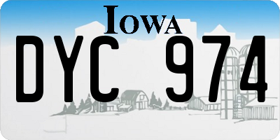 IA license plate DYC974