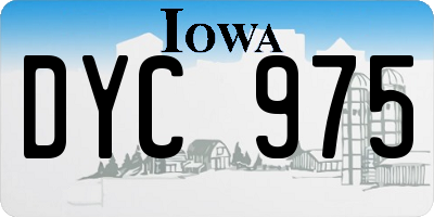 IA license plate DYC975