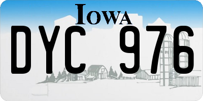 IA license plate DYC976