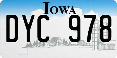 IA license plate DYC978