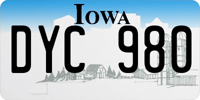 IA license plate DYC980