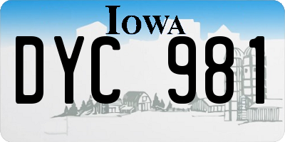 IA license plate DYC981