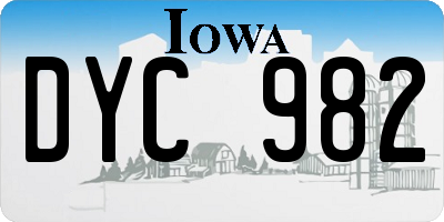 IA license plate DYC982