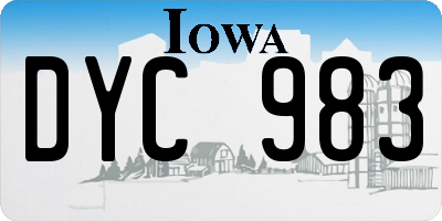 IA license plate DYC983