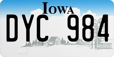 IA license plate DYC984