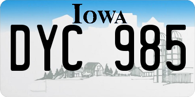 IA license plate DYC985