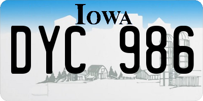 IA license plate DYC986