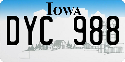 IA license plate DYC988