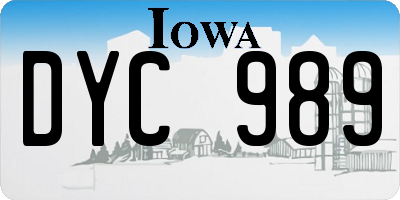 IA license plate DYC989