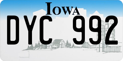 IA license plate DYC992