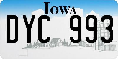 IA license plate DYC993