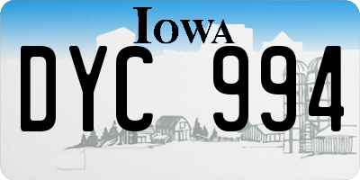 IA license plate DYC994