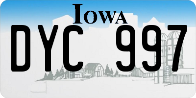 IA license plate DYC997