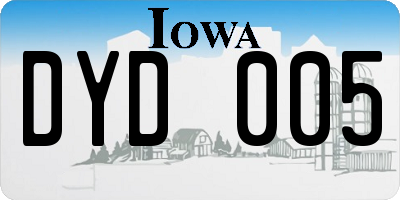 IA license plate DYD005