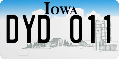 IA license plate DYD011
