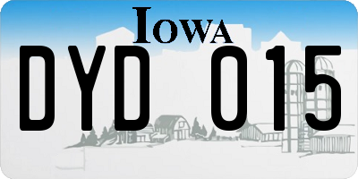 IA license plate DYD015