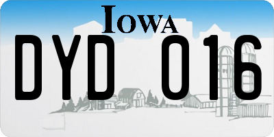 IA license plate DYD016
