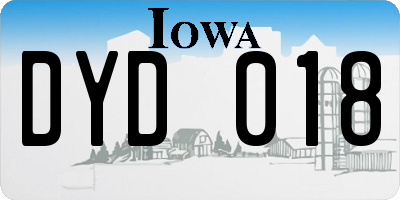 IA license plate DYD018