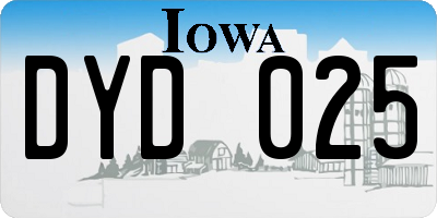 IA license plate DYD025