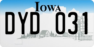 IA license plate DYD031