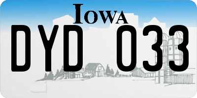 IA license plate DYD033