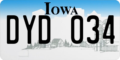 IA license plate DYD034