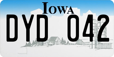 IA license plate DYD042
