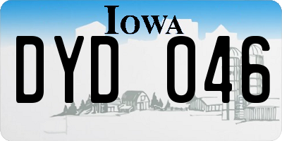 IA license plate DYD046