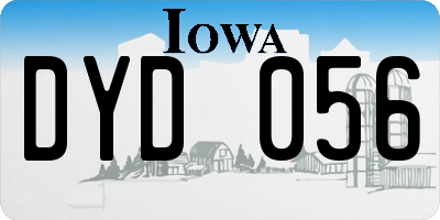 IA license plate DYD056