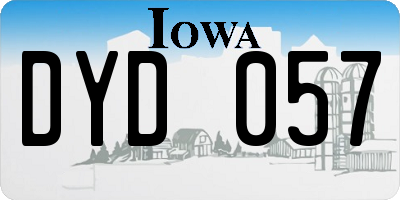 IA license plate DYD057