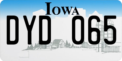 IA license plate DYD065