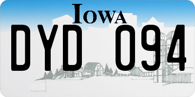 IA license plate DYD094