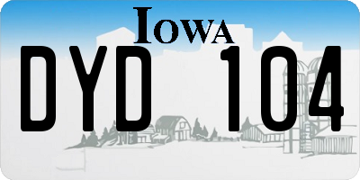 IA license plate DYD104