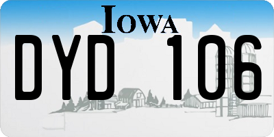 IA license plate DYD106