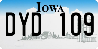 IA license plate DYD109