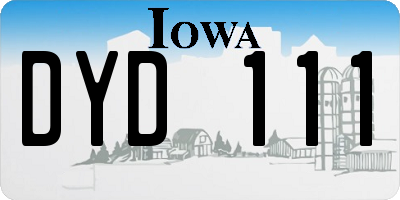 IA license plate DYD111
