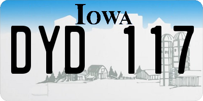 IA license plate DYD117