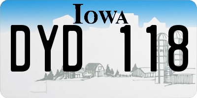 IA license plate DYD118