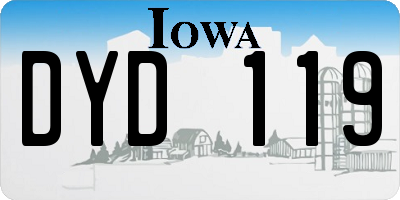 IA license plate DYD119