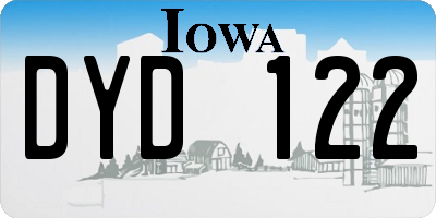 IA license plate DYD122