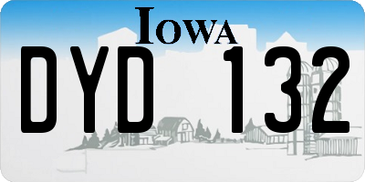 IA license plate DYD132