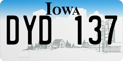 IA license plate DYD137