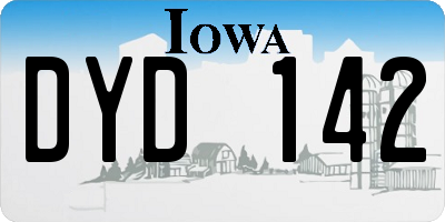 IA license plate DYD142