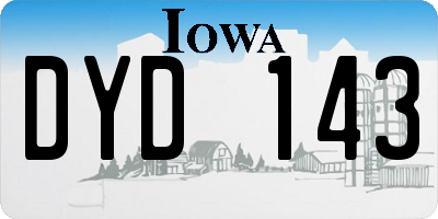IA license plate DYD143