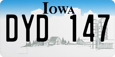 IA license plate DYD147