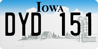 IA license plate DYD151