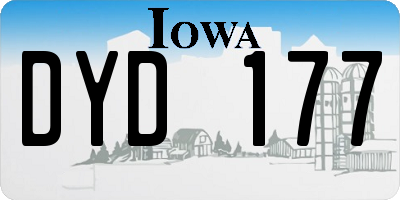 IA license plate DYD177