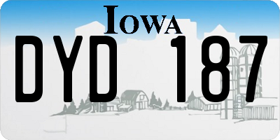 IA license plate DYD187