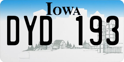 IA license plate DYD193