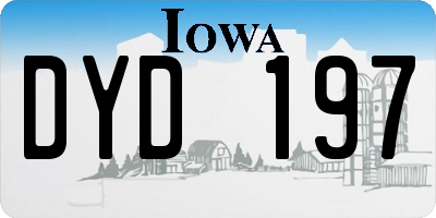 IA license plate DYD197